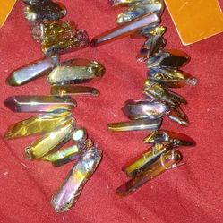 Multi Colored Nugget Beads 2 Strands  32 Total Beads