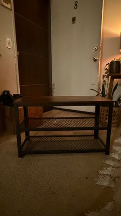 Industrial Wood and Metal Shoe Storage