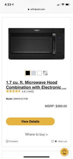 Whirlpool, Over a range stove microwave