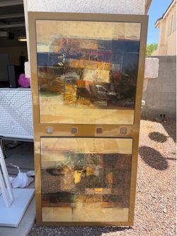 48W"x24H" IPERBOLE by GIULIANO CENSINI - SEGMENTS SQUIBBLE TWIST PATCHES CANVAS