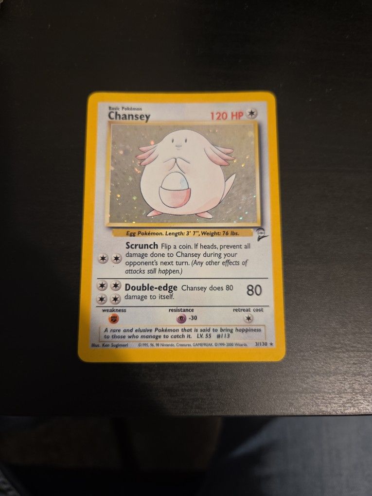 Chansey Holographic Pokémon Card Great Condition