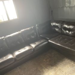 Black Like New Sectional Faux Leather L Shape
