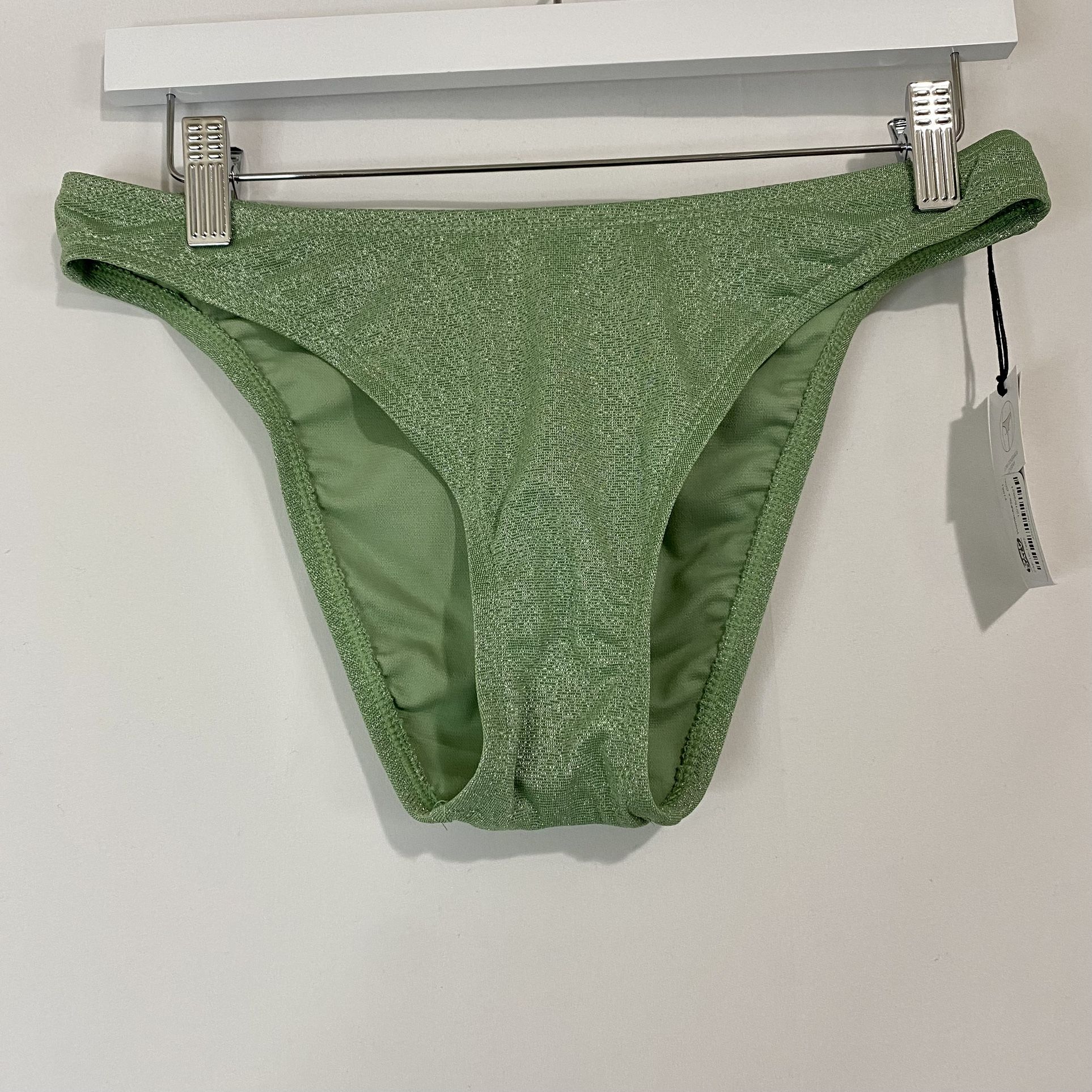 Shade & Shore Women’s Low Coverage Cheeky Bikini Bottom Green Size Medium NWT