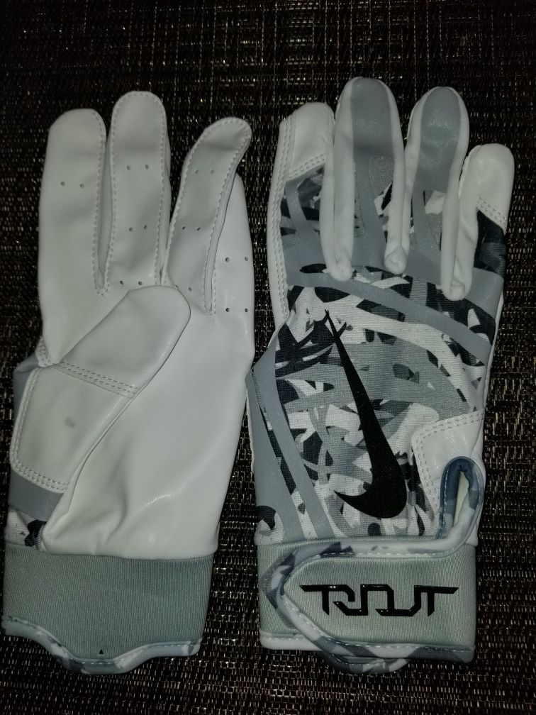 Brand New Nike Trout Edge White Camo Batting Gloves Adult Small, Medium, Large -- Also Other colors posted