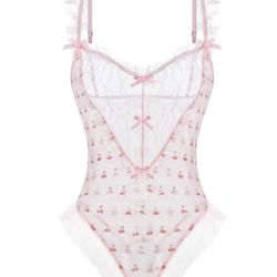 Cherry lace bodysuit/lingerie