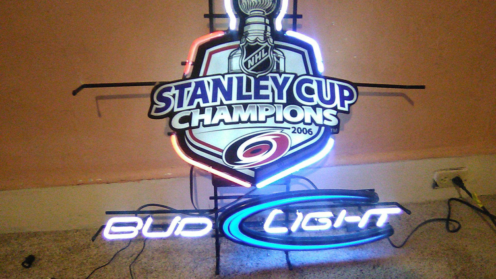 Stanley cup champions 2006 Bud light neon light for Sale in Fuquay-Varina,  NC - OfferUp
