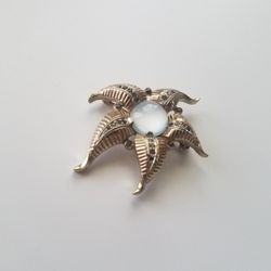 Vintage Jomaz Blue Moonstone Starfish Brooch