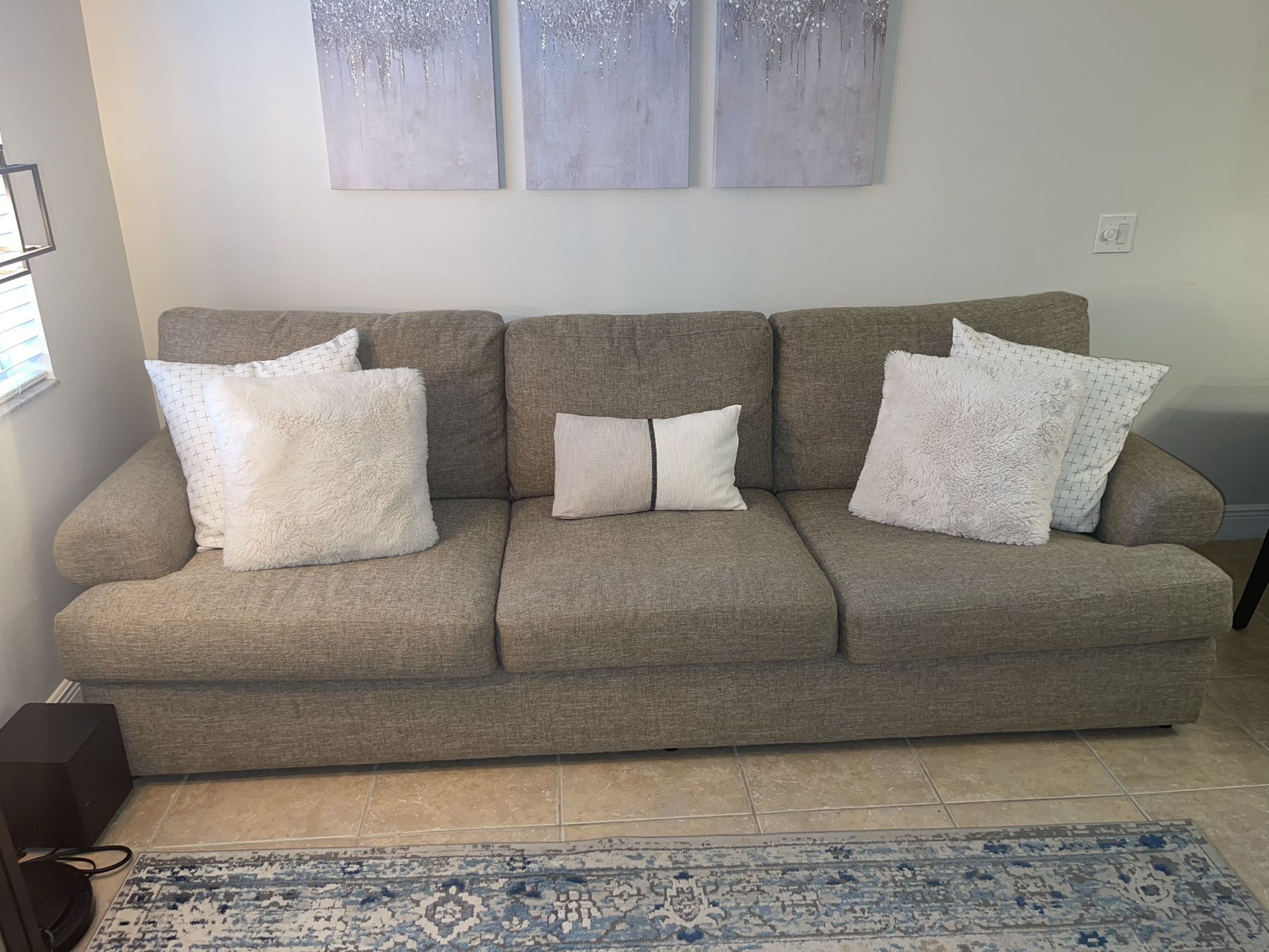 Bernhardt Tan Tweed Sofa Set