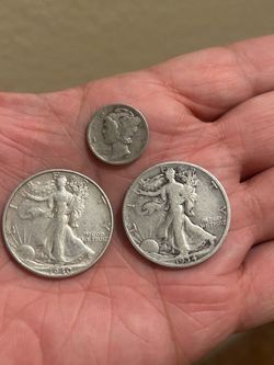 Walking silver half dollars + dime in good condition $60