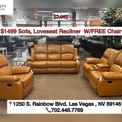 Sofa, Loveseat Recliner W/FREE Chair🔥