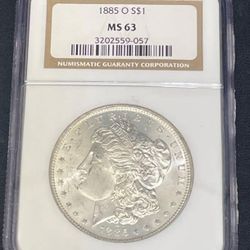 Vintage 1885 O NGC Grading MS63