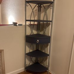 Blue And Gray 5 Level  Corner Shelf 