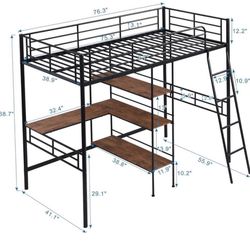 Loft bed with desk underneath