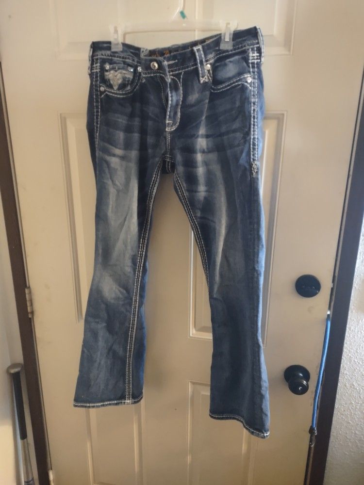Two Pairs Of Rock Revival Jeans Betty Easy Boot And Calli Size 32 And 30 Ladies Jeans