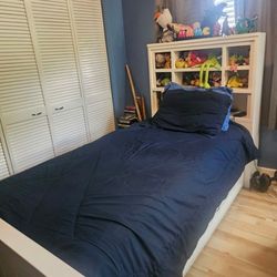 Twin Size Bed Frame With Trundle And 2 Mattress