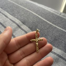 14k Gold Jesus Cross Pendant 