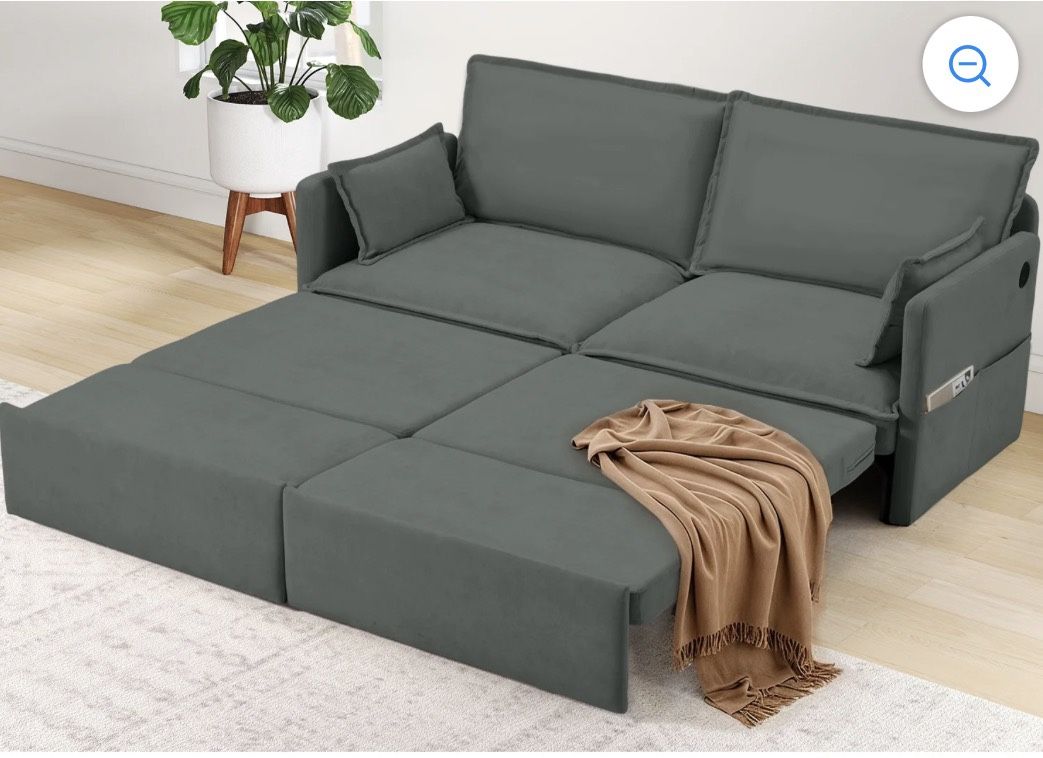 Brand New in Box – YODOLLA 72" 3-in-1 Convertible Sofa Bed (Dark Grey)