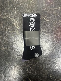 Black Chrome Hearts Socks With White Lettering🖤🤍