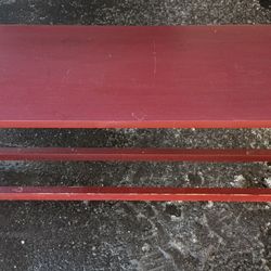 Vintage Red Wooden Bench 42L X 12W X 18H