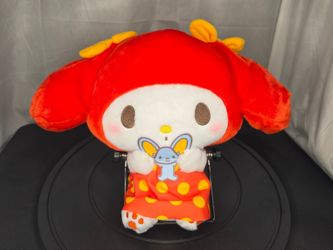 Sanrio My Melody Red Polka Dot Sitting Style Plush Toy 9.4" (Round1 Exclusive)