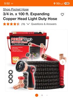 3/4 in. x 100 ft. Expanding Copper Head Light Duty Hose
Questions & Answers