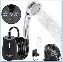 Portable Shower for Camping, 8000mAh Rechargeable Camping Shower Pump with LED Display