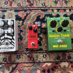 Pedals: reverb, compressor, and fuzz