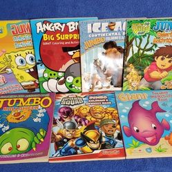 Lot Of 7 Various (New) Coloring And Activity Books