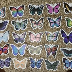 25 Butterfly Stickers 