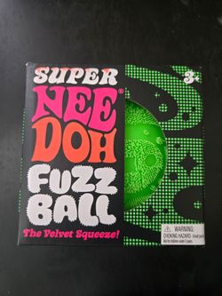 Schylling Super NeeDoh Fuzz Ball Cosmic Cool Velvet Squeeze Green NIB