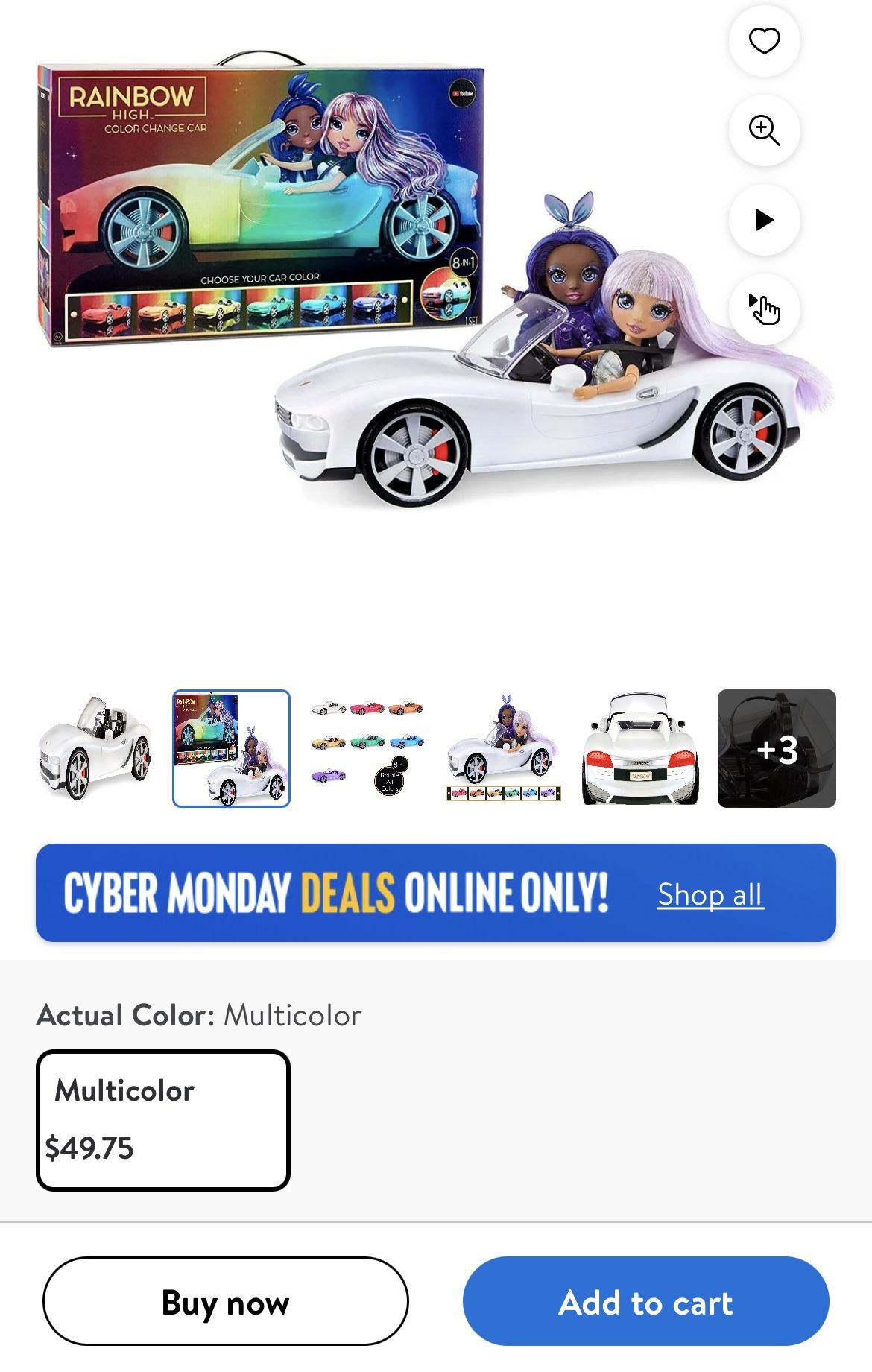 Rainbow High color changing car
