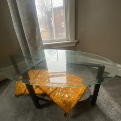 Oval Glass Coffee Table