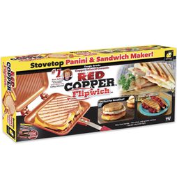 Brand NEW Red Copper Flipwich Pan Cook Sandwich Panini