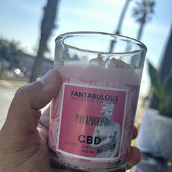 Candle Decorated With Flowers & Stones Candles. Best Gift For New year