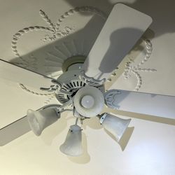 Two working fans with lights and remote control