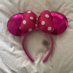 Disney Ear Minnie Mouse Pink Sequins  