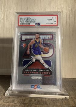 2021 Prizm Stephen Curry #14 75th Anniversary Edition NBA Logo PSA 10 M