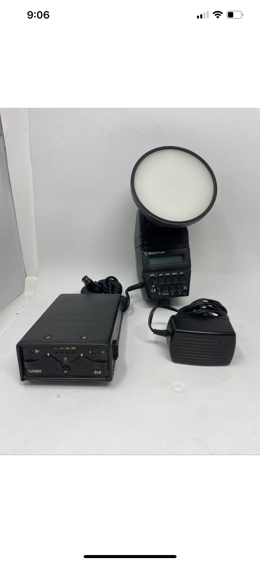 Quantum QFlash Model T2 Auto Flash W/ Turbo 2x2 Battery, Adapter Works