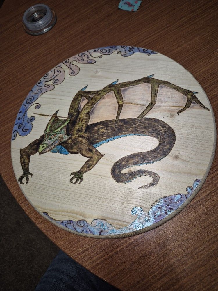 Dragon Woodburning, Pyrography