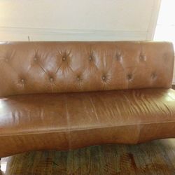 Brown leather decorative couch