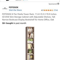 8 Tier Media Tower Rack New
