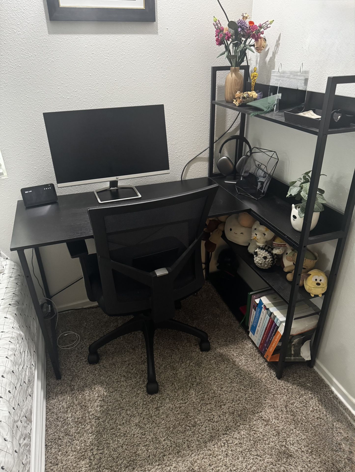 Corner Shaped 4 Tier Shelf Desk