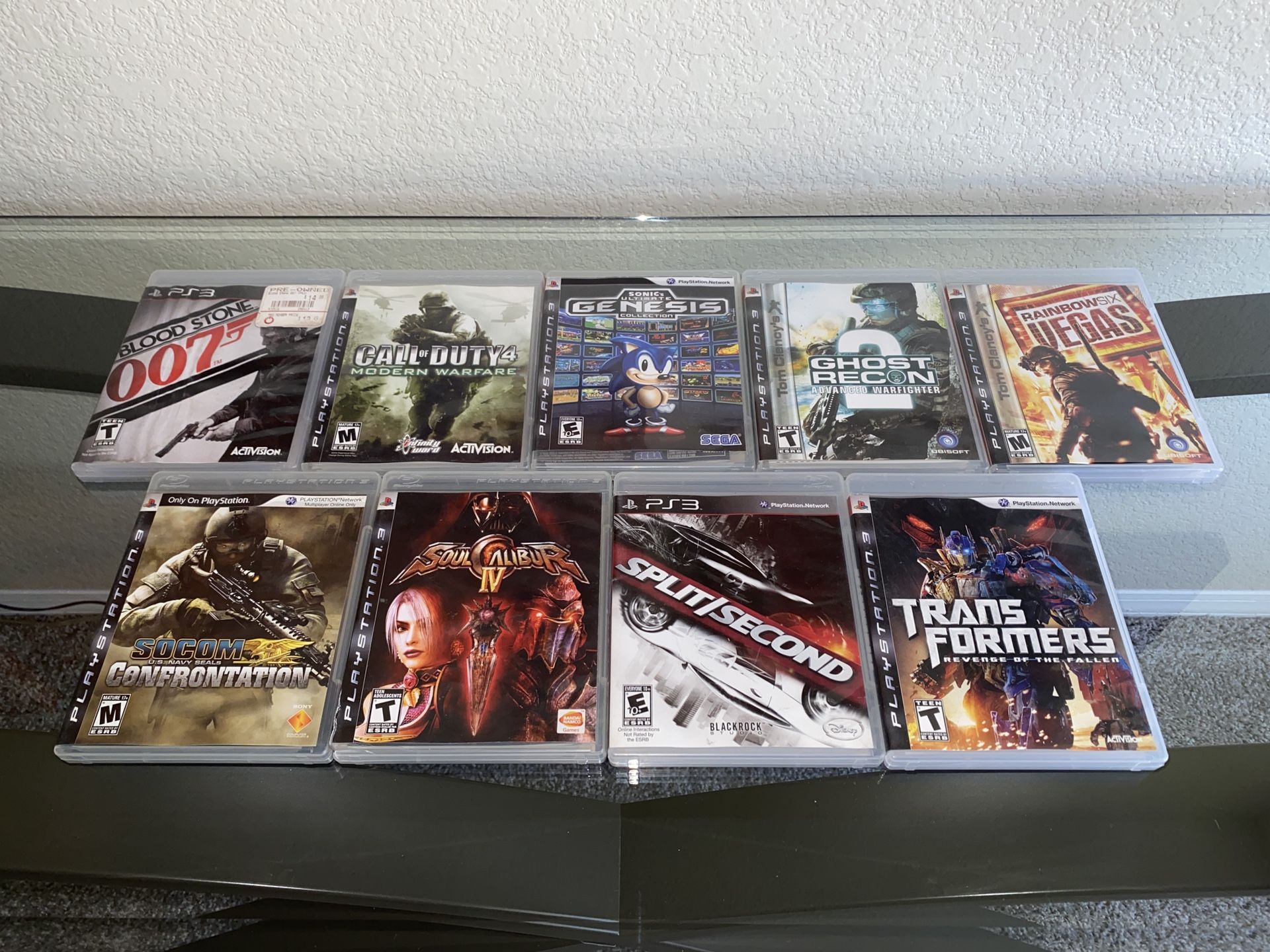 Lot Of Nine PlayStation 3 (PS3) Games
