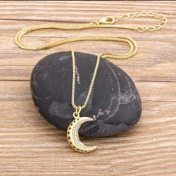 Gold Plated Moon Necklace