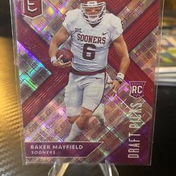 BAKER MAYFEILD 2018 PANINI ELITE DRAFT PICKS PURPLE ASPIRATIONS RC #D 56/99