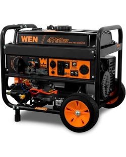 WEN 4,750-Watt 120V/240V Dual Fuel Portable Generator with Wheel Kit and Electric Start (DF475T)