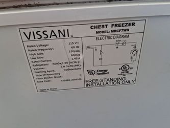 Vissani Freezer