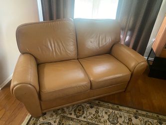 Leather love seat
