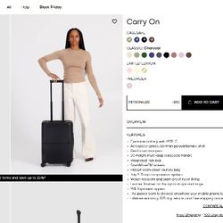 20" Carry On Luggage W/ Built In Tracking