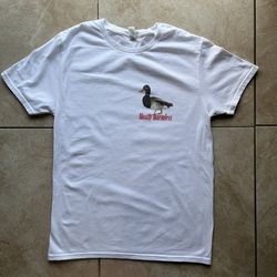 Mostly Harmless Duck Graphic Tee  Duck with text under saying “Mostly Harmless”